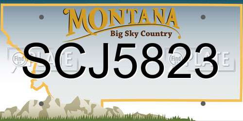 SCJ5823 Montana License Plate