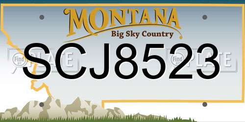 SCJ8523 Montana License Plate