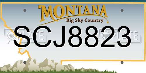 SCJ8823 Montana License Plate