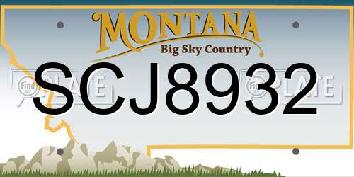 SCJ8932 Montana License Plate