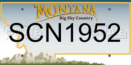 SCN1952 Montana License Plate