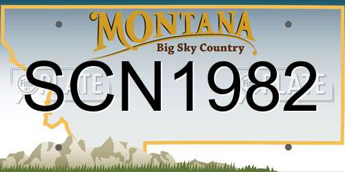 SCN1982 Montana License Plate