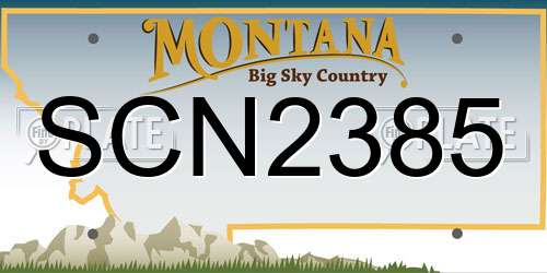 SCN2385 Montana License Plate