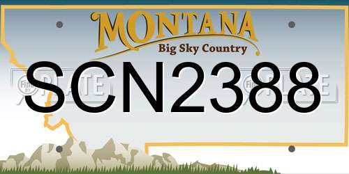 SCN2388 Montana License Plate