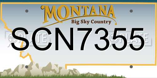 SCN7355 Montana License Plate