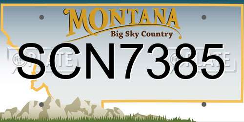 SCN7385 Montana License Plate
