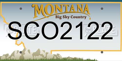 SCO2122 Montana License Plate