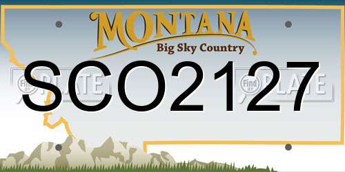 SCO2127 Montana License Plate