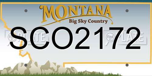 SCO2172 Montana License Plate