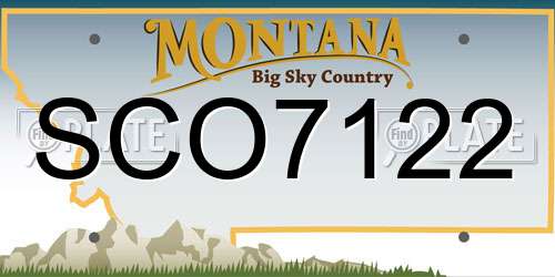SCO7122 Montana License Plate