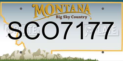SCO7177 Montana License Plate