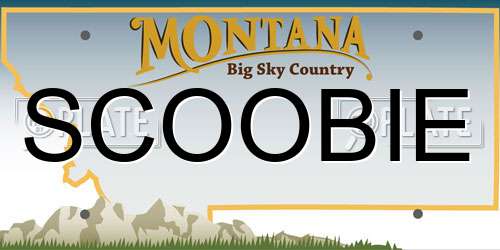SCOOBIE Montana License Plate