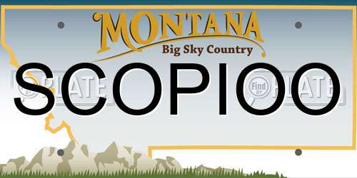 SCOPIOO Montana License Plate