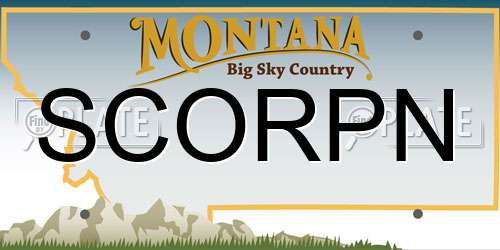 SCORPN Montana License Plate