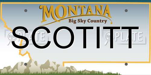 SCOTITT Montana License Plate