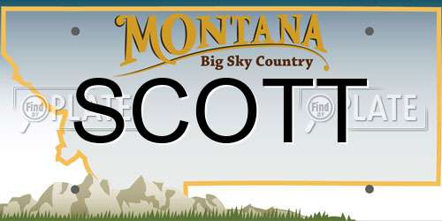 SCOTT Montana License Plate