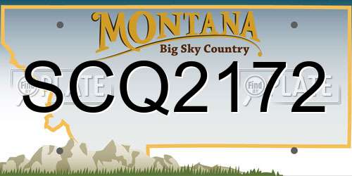SCQ2172 Montana License Plate