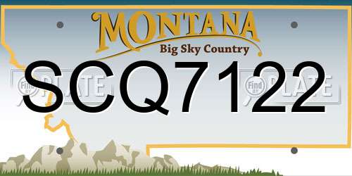 SCQ7122 Montana License Plate