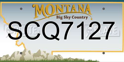 SCQ7127 Montana License Plate