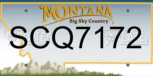 SCQ7172 Montana License Plate