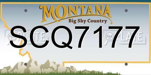 SCQ7177 Montana License Plate