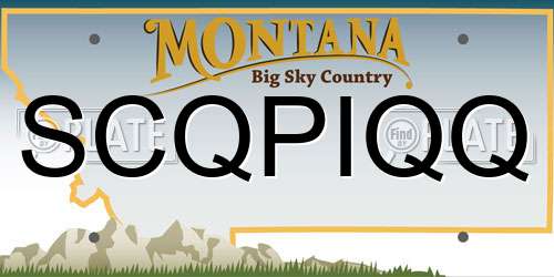 SCQPIQQ Montana License Plate