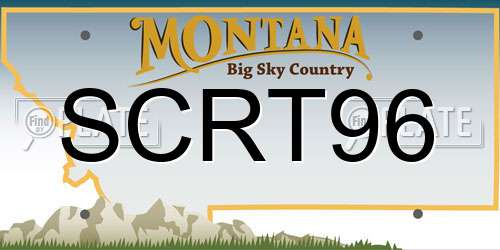 SCRT96 Montana License Plate