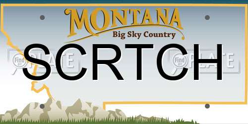 SCRTCH Montana License Plate