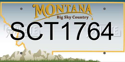 SCT1764 Montana License Plate