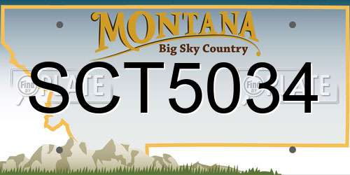 SCT5034 Montana License Plate