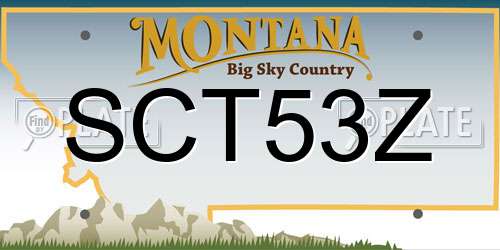SCT53Z Montana License Plate