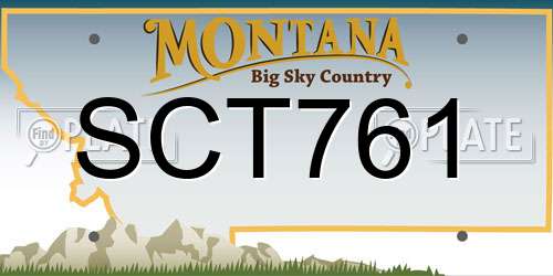 SCT761 Montana License Plate