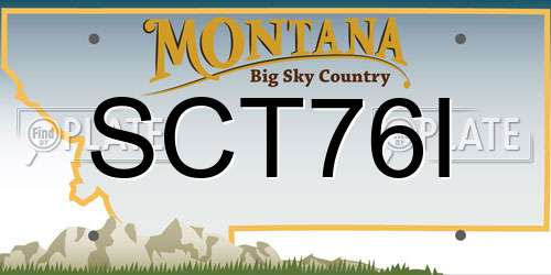 SCT76I Montana License Plate