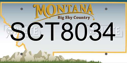 SCT8034 Montana License Plate