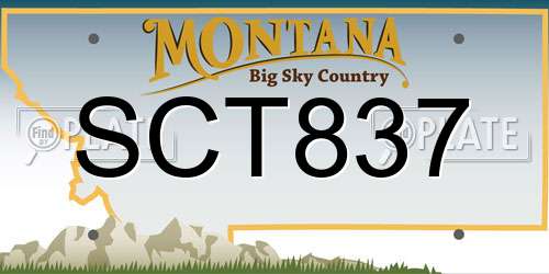 SCT837 Montana License Plate