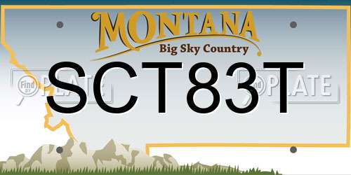 SCT83T Montana License Plate