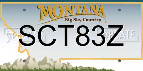 SCT83Z Montana License Plate