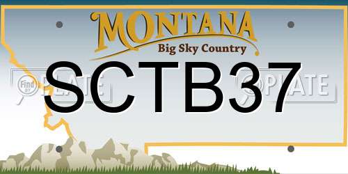 SCTB37 Montana License Plate