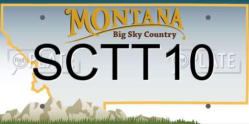 SCTT10 Montana License Plate