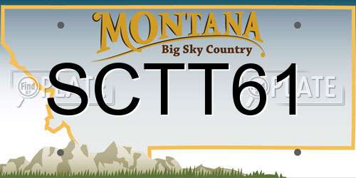 SCTT61 Montana License Plate