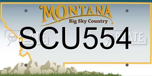 SCU554 Montana License Plate
