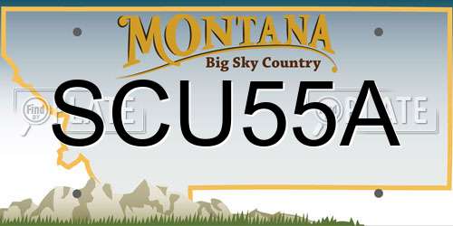 SCU55A Montana License Plate
