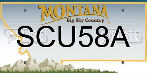 SCU58A Montana License Plate