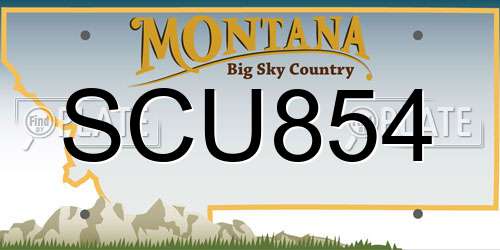 SCU854 Montana License Plate