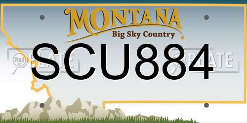 SCU884 Montana License Plate