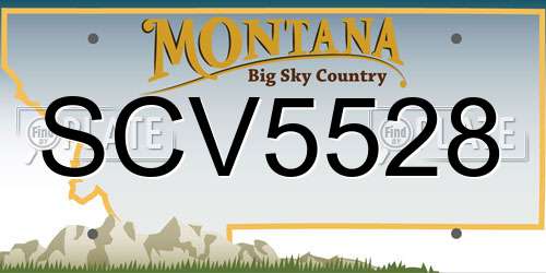 SCV5528 Montana License Plate