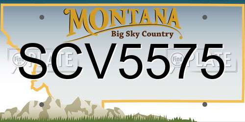 SCV5575 Montana License Plate