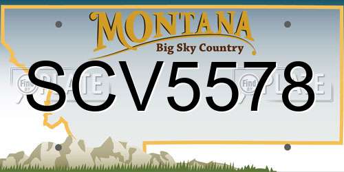 SCV5578 Montana License Plate