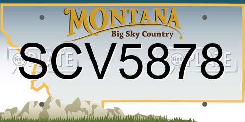 SCV5878 Montana License Plate