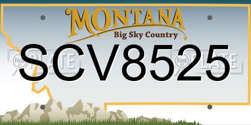 SCV8525 Montana License Plate